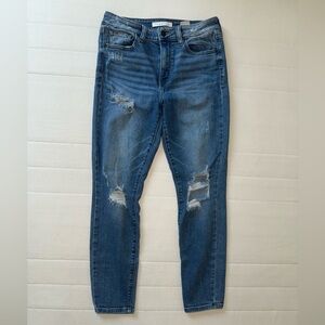 Eunina Blue High Rise Skinny Crop Jeans